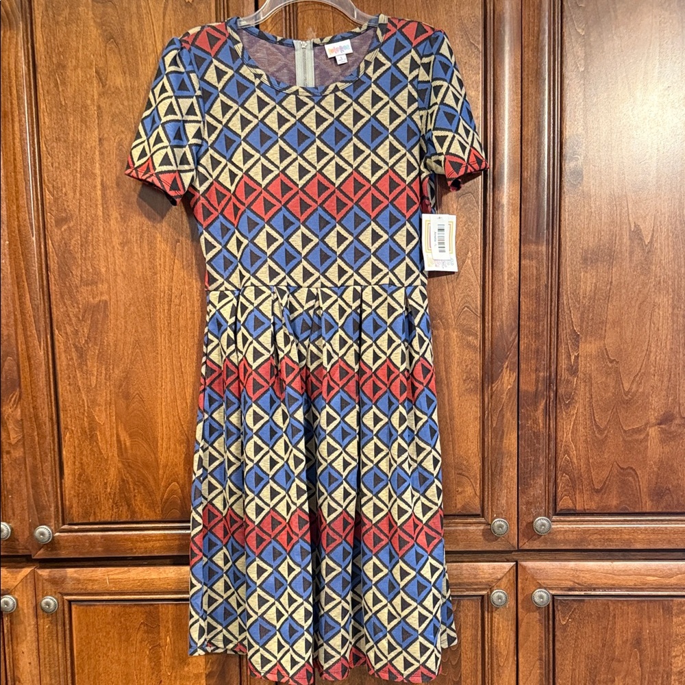 LuLaRoe Amelia Multicolor Geometric Dress